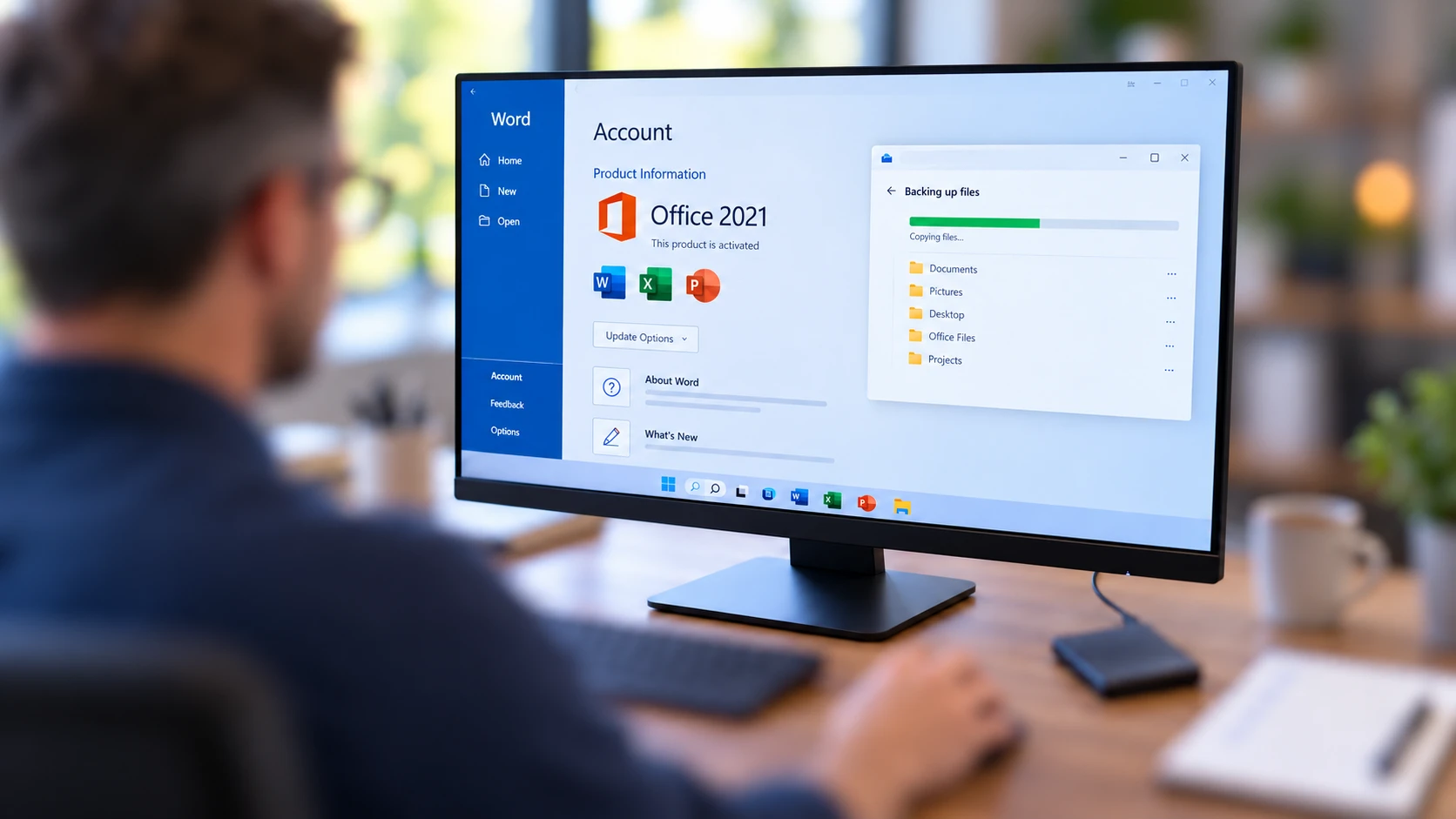 Office 2021 Version prüfen und Dateien vor dem Supportende sichern.