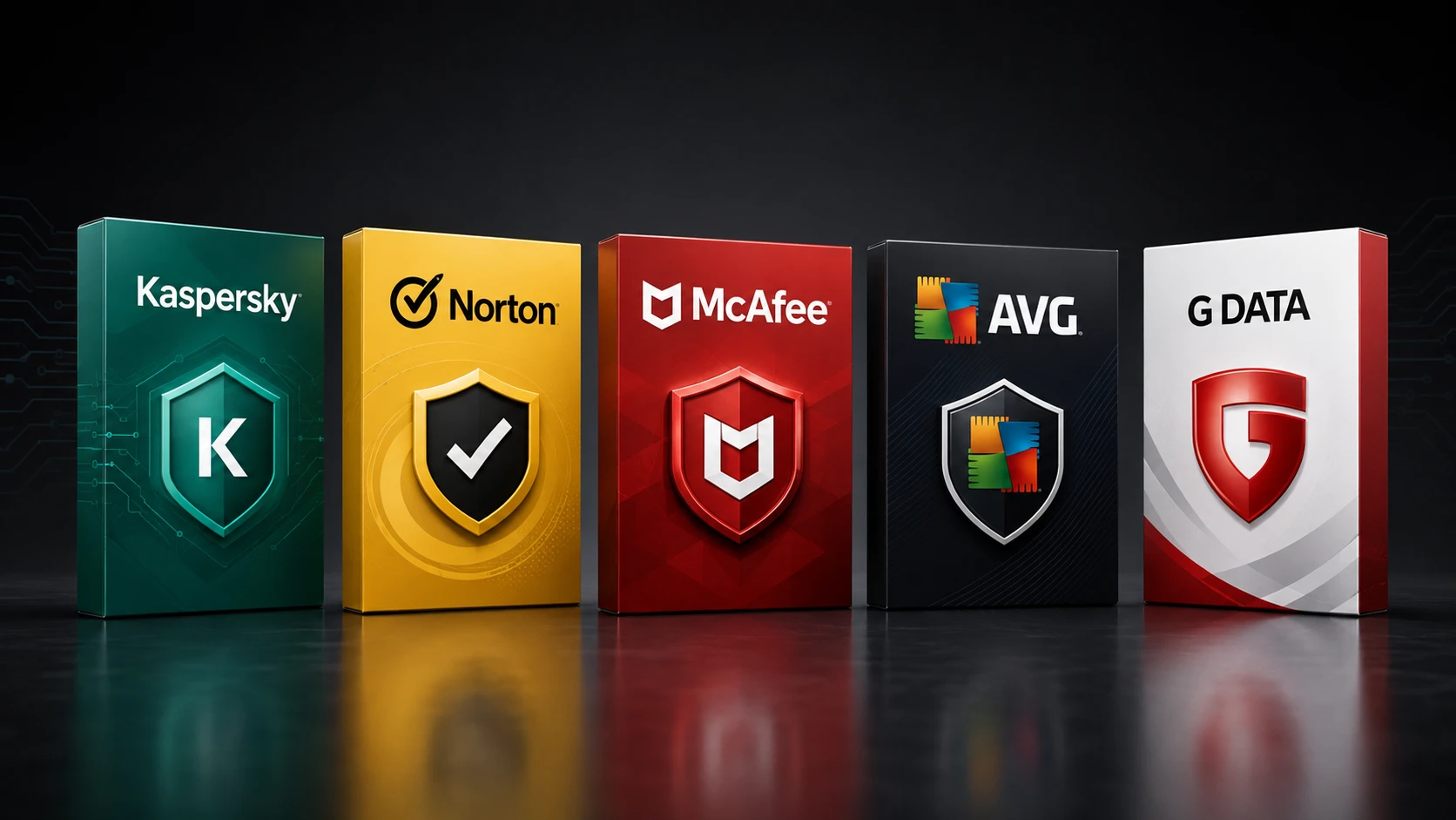 Kaspersky, Norton, McAfee, AVG und G DATA Antivirensoftware im Vergleich